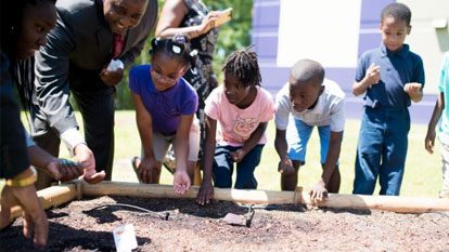 Students from Hodge Elementary School. Garden grants winners