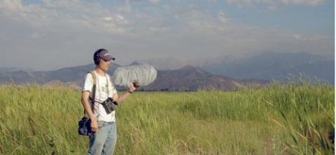 Nate Senner near Santiago, Chile, collecting audio recordings of Black Rails .